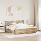 Bed Frame Sonoma Oak 200 x 200 cm Engineered Wood 3408133