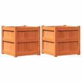 Garden Planters 2 pcs Wax Brown Solid Wood Pine 837419