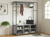 Coat Stand with Shoes Bench Grey Sonoma 100 x 32 x 180.5 cm 8012035