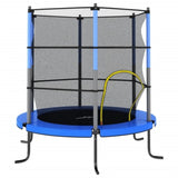 ZNTS Trampoline with Safety Net Round 140x160 cm Blue 92954