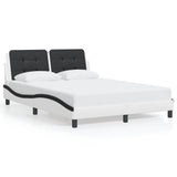 Bed Frame without Mattress "Zadar" White and Black 120x200 cm Faux Leather 3208176
