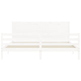 Bed Frame without Mattress White 200x200 cm Solid Wood 3194657