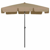 Beach Parasol Taupe Polyester 200x125 cm Rectangular Tiltable 314730