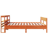 Bed Frame without Mattress Wax Brown 200x200 cm Solid Wood Pine 3306176
