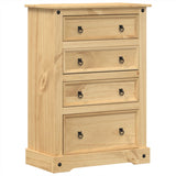 Chest of Drawers Corona 80x43x114 cm Solid Wood Pine 4005672