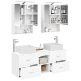 Bathroom Furniture Set 5 pcs White Engineered Wood and Glass 3406759