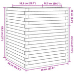 ZNTS Garden Planter Wax Brown 60x60x68.5 cm Solid Wood Pine 3282471