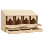 ZNTS Chicken Laying Nest 4 Compartments 106x40x59 cm Solid Pine Wood 170657