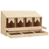 ZNTS Chicken Laying Nest 4 Compartments 106x40x59 cm Solid Pine Wood 170657