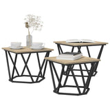 Coffee Table 3 pcs Sonoma Oak Engineered Wood and Steel 868280