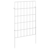 Garden Fence with Stakes 24 pcs 35 x 50 cm Mesh Silver 42042966