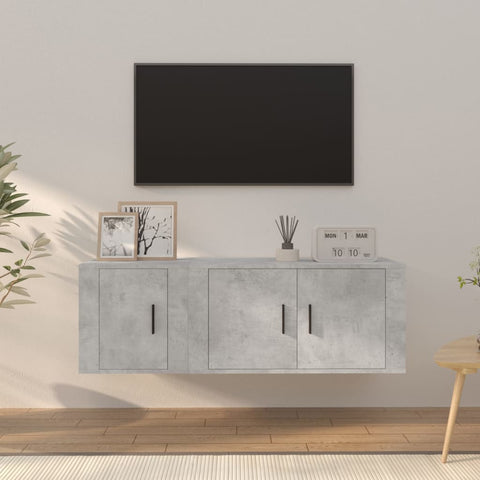 2 Piece TV Cabinet Set Concrete Grey Engineered Wood 3188410