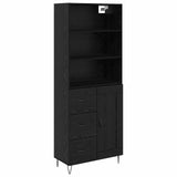 Highboard with Drawer 2 pcs Black Oak Engineered Wood 3416107