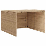 Robot Mower Garage Beige 86x90x52/57 cm Poly Rattan 365407