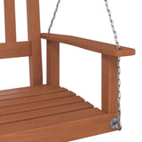 ZNTS Garden Swing Bench with Metal Chains Brown Solid Wood Fir 4008977