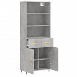 Highboard Concrete Grey 69.5x34x180 cm Engineered Wood 3200501