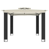 Gazebo with Double Roof Cream 2.94x2.94 m Steel 368444
