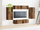 TV Wall Cabinet Set 4 pcs 29.5 x 31 x 100 cm Old Wood 3408932
