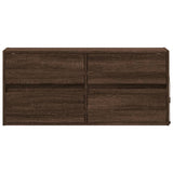 TV Wall Cabinet with LED Lights Brown Oak 100x31x45 cm 852298