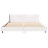 Bed Frame without Mattress White 150x200 cm King Size Solid Wood Pine 850726