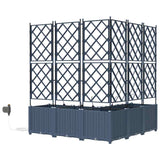 Garden Planter 3 pcs Grey 80 x 80 x 143 cm Plastic 42002864