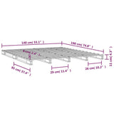 Pallet Bed without Mattress Black 140x190 cm Solid Wood 821441