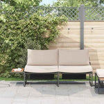 Garden Sofa with Cushion Brown 200.5 x 70 x 85.5cm Metal 42007551