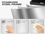 56L Triple Compartment Stainless Steel Kitchen Bin, with Deodoriser Holders and Wheels - Silver Tone T3398P344380