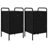 Bedside Cabinet 2 pcs Black Oak 35 x 36.5 x 61 cm 8007648