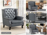 Wingback Accent Chair Tufted Chesterfield-style Armchair with Nail Head Trim for Living Room Bedroom T3398P423875