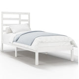 Bed Frame without Mattress White Solid Wood 90x190 cm Single Single 3105761