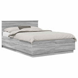 Bed Frame Grey Sonoma 160 x 200 cm Engineered Wood 3408059