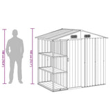 Garden Shed with Rack Brown 205x130x183 cm Iron 47105