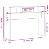 Console Table Black Oak 105 x 30 x 80 cm Engineered Wood 862660