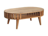 Solid Wood Ariella Coffee Table, 1 Shelf, Beige B2743P403108