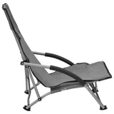 Folding Chairs 2 pcs Grey Fabric 312491