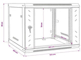 Network Cabinet with Storage Black 53 x 60 x 60 cm Steel 42017656