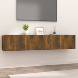 TV Cabinets 2 pcs Smoked Oak 80x30x30 cm Engineered Wood 820463