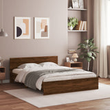 Bed Frame with LED without Mattress Brown Oak 160x200 cm 3207601