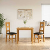 Dining Set 3 pcs Black Solid Oak Wood 3430325