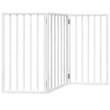 Dog Gate Foldable 3 Panels White 150 cm Poplar Wood 352182