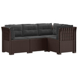 4-Seater Garden Sofa with Cushions Rattan Look PP Brown 3443983