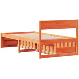 Bed Frame without Mattress Wax Brown 75x190 cm Small Single Solid Wood Pine 846809