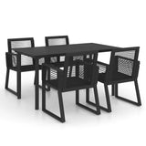 5 Piece Outdoor Dining Set PVC Rattan Black 3058285