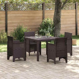 Garden Dining Set 5 pcs Brown Polypropylene 3378537