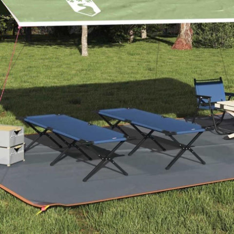 Folding Camping Bed Folding Manual Blue Oxford fabric 42003180