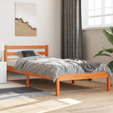 Bed Frame without Mattress Wax Brown 90x200 cm Solid Wood Pine 844142