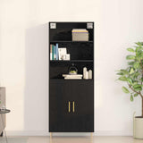 Highboard Black Oak 69.5 x 34 x 180 cm Engineered Wood 3333092