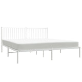 Metal Bed Frame without Mattress with Headboard White 183x213cm 350936