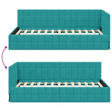 Corner Bed Frame with Headboard Turquoise 90 x 200 cm Velvet 42016396